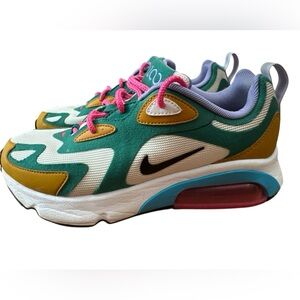 Nike Air Max 200 Women’s Size 7 Mystic Green White Gold Suede AT6175-300 Shoes